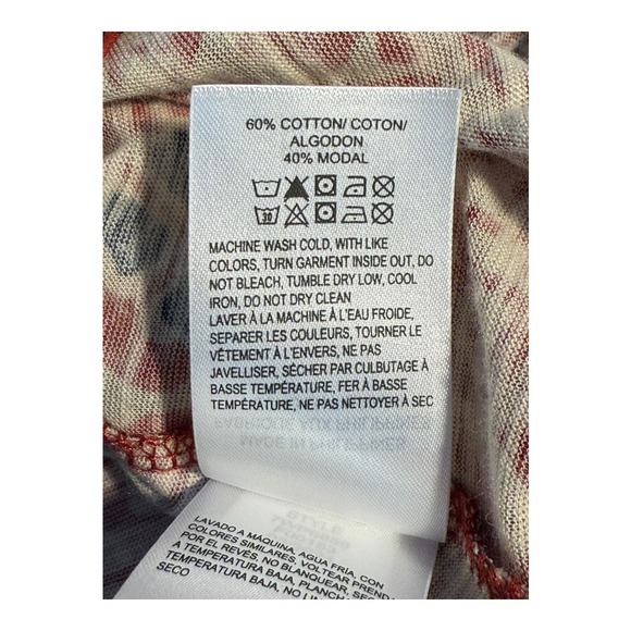 NEW Lucky Brand Floral Print Top Short Sleeve V-Neck Casual Blouse Size Small - Picture 5 of 6